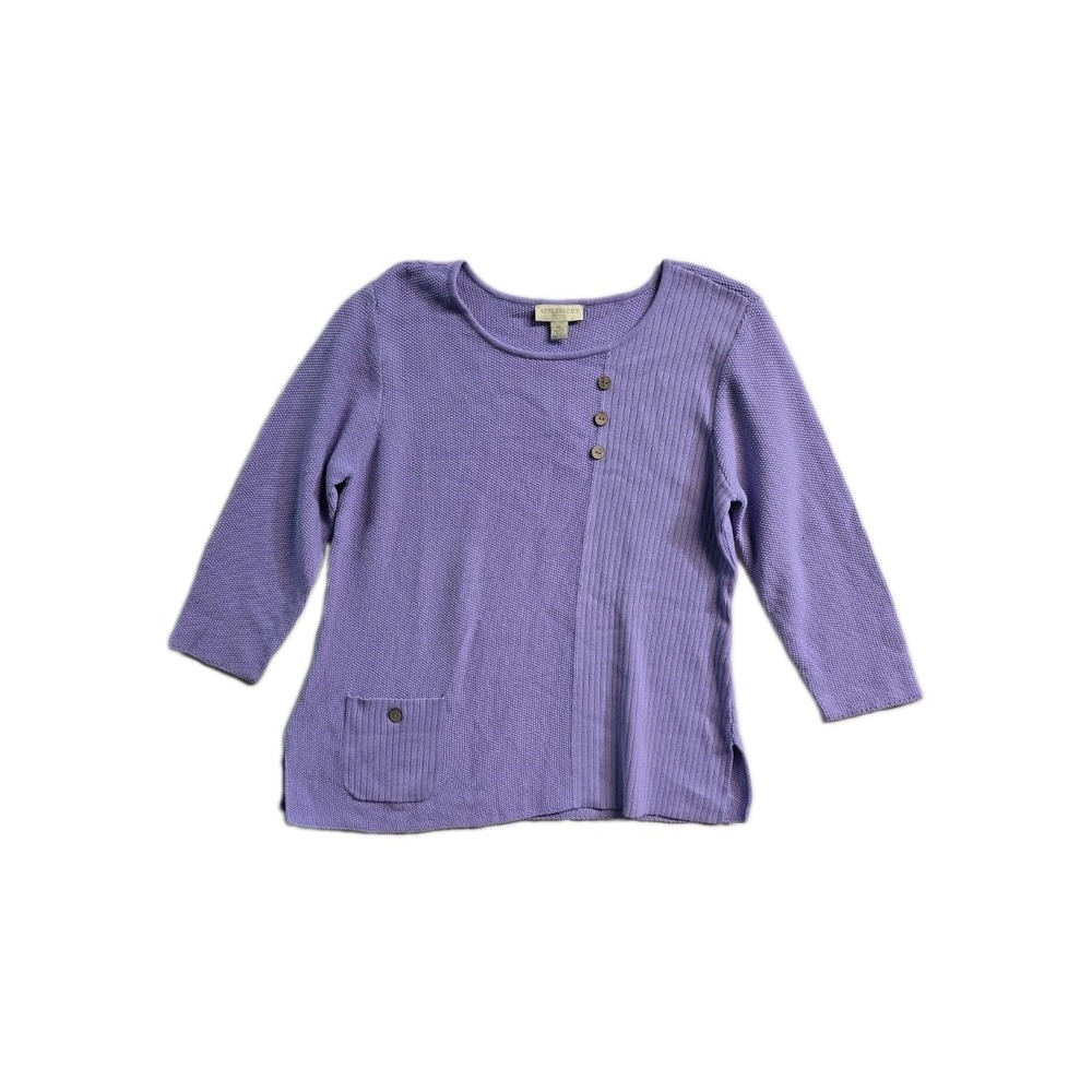 Appleseeds Women's Purple Sweater  Lar Petite  Cotton